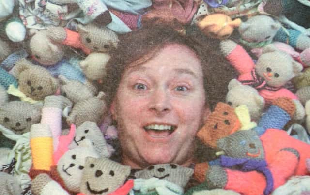 Julie Heather in among the bears for the Teddies for Tragedies appeal