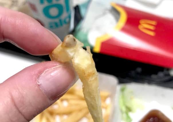 The 'tooth' in the McDonald's chip Picture: Danielle Bailey