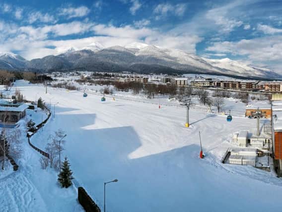 A panoramic view of the slopes.