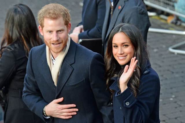 Prince Harry and his fiancee Meghan Markle arriving at the Nottingham Contemporary, on their first official engagement together in December