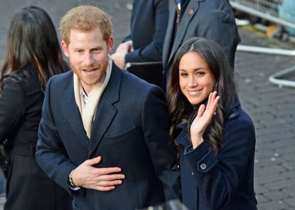 Prince Harry and his fiancee Meghan Markle arriving at the Nottingham Contemporary, on their first official engagement together in December