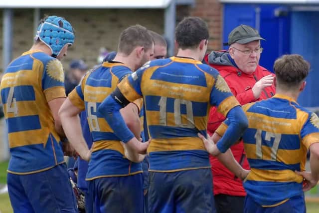 Barry Bridgman addresses his Gosport & Fareham troops. Picture: Neil Marshall