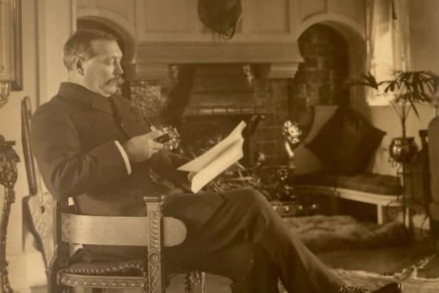 A photograph of Sir Arthur Conan Doyle at home in 1910 - the picture is part of a large collection that could go on display at a new Sherlock Holmes museum