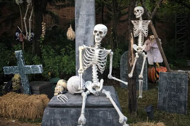 Skeleton staff at the cemetery