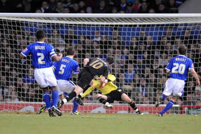 Substitute David Nugent scores the winner for Pompey