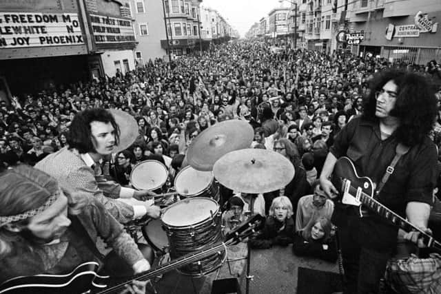 The Grateful Dead performing on Haight Street, San Francisco, in 1968 Picture: Jim Marshall Photography  LLC ALL RIGHTS RESERVED