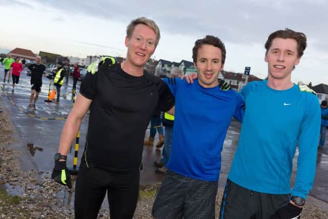 Rob Arkell (3rd), Rob Greenwood (1st) and Ollie Caudwell (2nd). Picture: Duncan Shepherd