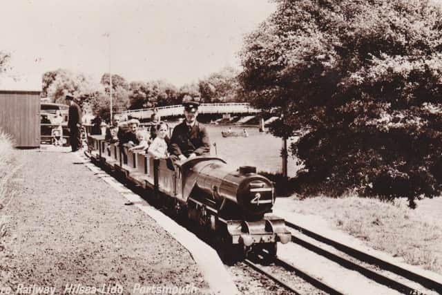 The Hilsea Lido miniature railway with the station hut on the left.