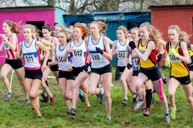 Ellie Farrow, number 510, won the under-17 women's race with City taking second team. Picture: Vernon Nash (180047-013)