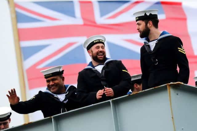 LPhot Caroline Davies - HMS Ocean, the Royal Navys Fleet Flagship, returns to her base port of Devonport following a period of six-and-a-half months on operations