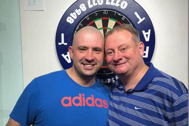 Andy Jenkins, right, beat Rob Collins, left, in the final