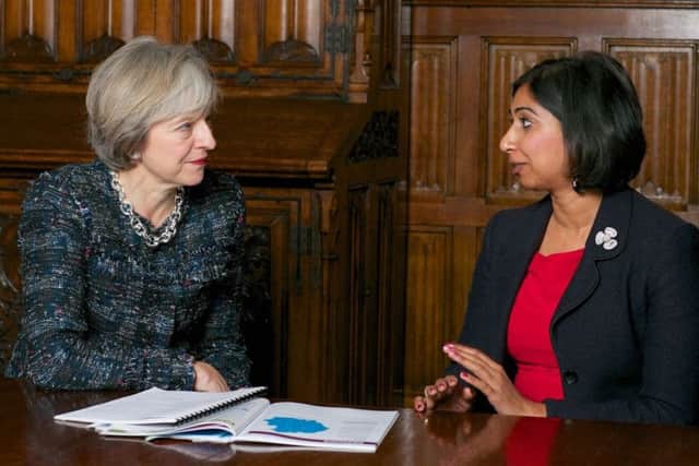 Suella Fernandes, Fareham MP, with prime minister Theresa May