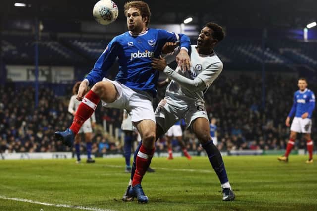 Brett Pitman scored Pompey's goal against Chelsea. Picture: Joe Pepler