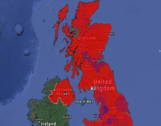 The latest Flu Survey map. Picture: Flu Survey