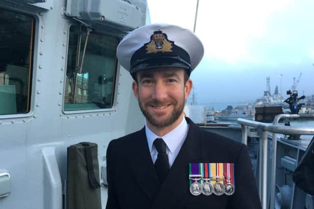 Commanding Officer of HMS Cattistock, Lt Cdr Charlie Wheen