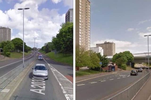 Winston Churchill Avenue in 2009 (left) and in 2017 (right)