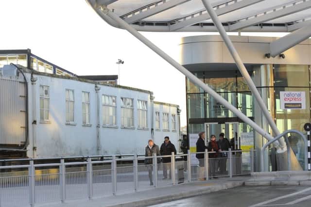 The contrast between the Portsmouth Harbour Station buildings on the left and the new bus station on the right is clear to see Picture: Malcolm Wells