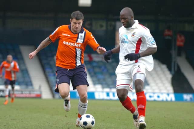 Craig McAllister in action for Luton Town