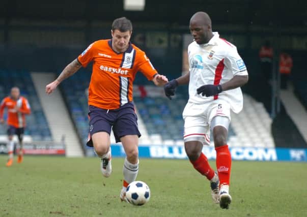 Craig McAllister in action for Luton Town