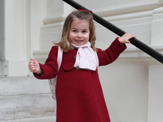 Princess Charlotte on her first day at Willcocks Nursery School 
Photo by The Duchess of Cambridge