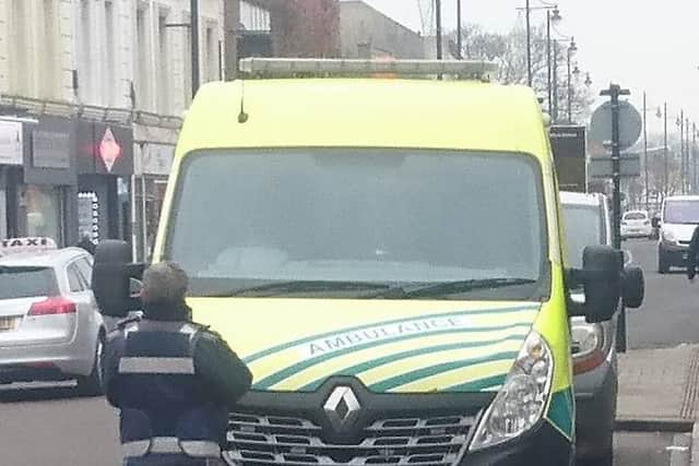 A ticket officer issuing a parking ticket to an ambulance in West Street, Fareham. Picure: Ben Trickett BrUaLoD4ZsuY4PmyaS-F