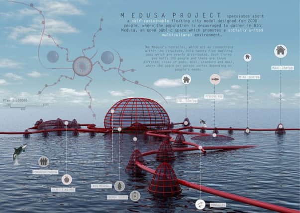 A floating city in Langstone Harbour designed by students from the University of Portsmouth