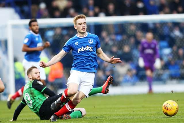 Connor Ronan impressed on his maiden League start for Pompey Picture: Joe Pepler