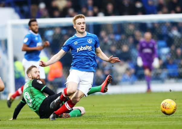 Connor Ronan impressed on his maiden League start for Pompey Picture: Joe Pepler