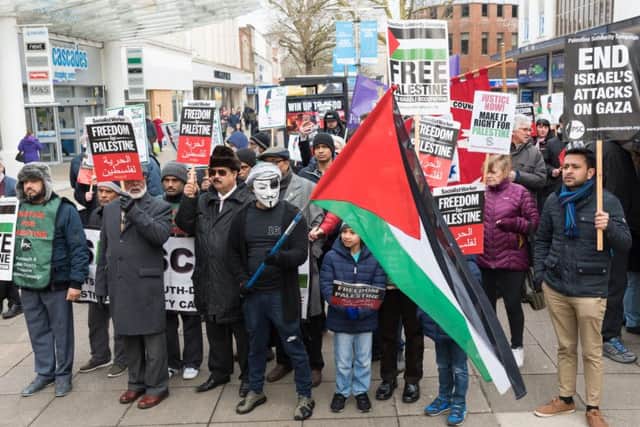 The Palestine solidarity march in Commercial Road, Portsmouth on Saturday Picture: Duncan Shepherd