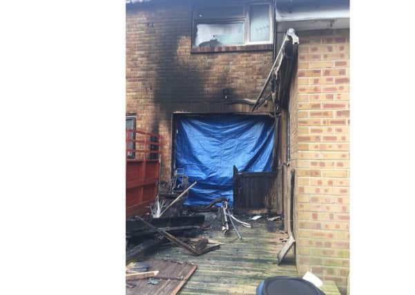 The aftermath of the fire in Northmore Road, Locks Heath