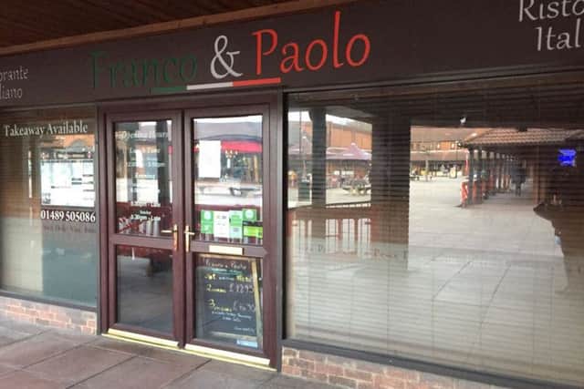 Franco and Paolo in Locks Heath village centre, which has closed, citing a 40 per cent rent increase by its landlord