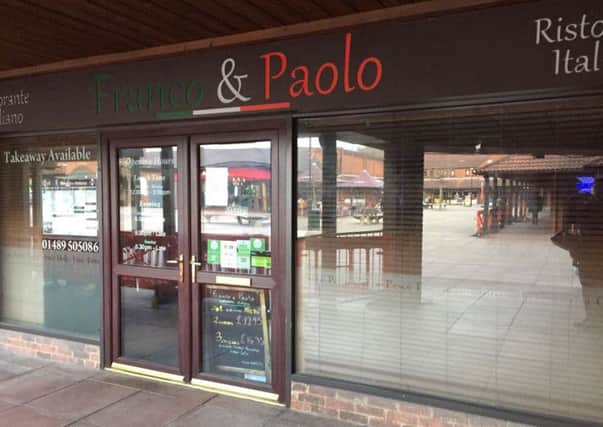 Franco and Paolo in Locks Heath village centre, which has closed, citing a 40 per cent rent increase by its landlord