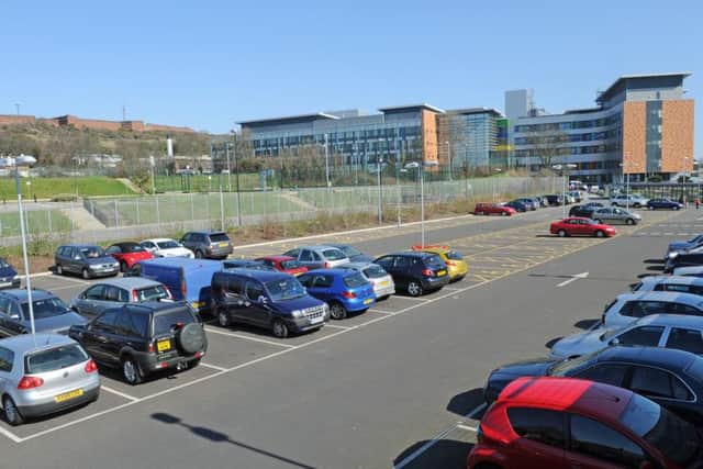 The main car park at QA Hospital in Cosham.