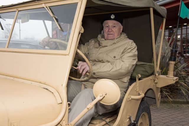 Trevor Pearce of the Solent Overload Executive with his 1942 Ford JEEP. Trevor, who is also a trustee of the Miltary Education Trust, rebuilt this vehicle himself and has owed it for 12 years (180082_003)