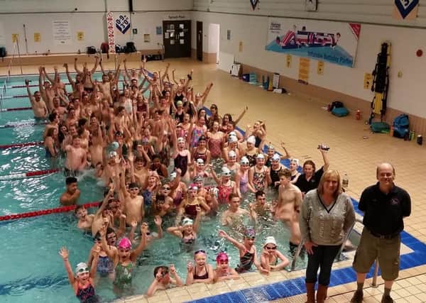 Havant & Waterlooville swimming club raised money with their channel challenge. Picture: Jonathan Stock