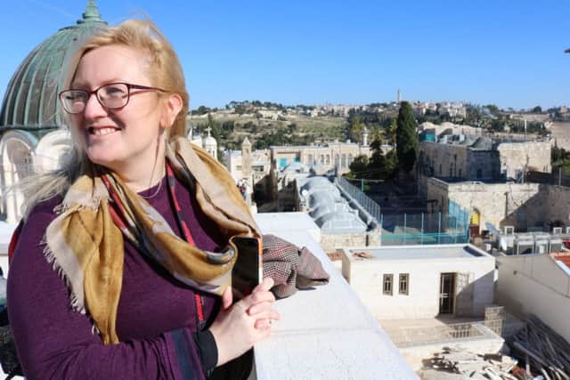 The Rev Amy Webb looks over the city of Jerusalem