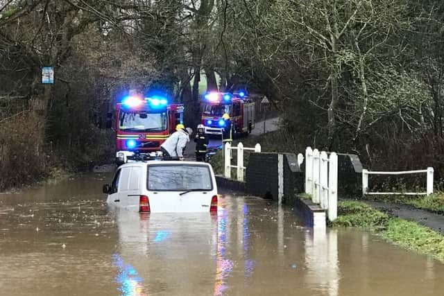 Antonia Wood was caught in a flooded van in Pigeon House Lane on January 15. Picture: Waterlooville fire station