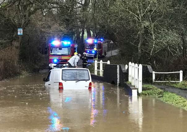 Antonia Wood was caught in a flooded van in Pigeon House Lane on January 15. Picture: Waterlooville fire station