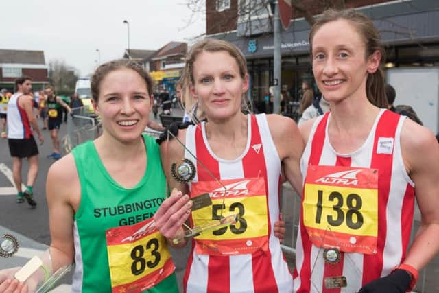 Rebecca Lord, left, Jen Elkins, centre, and Sarah Kingston. Picture: Vernon Nash