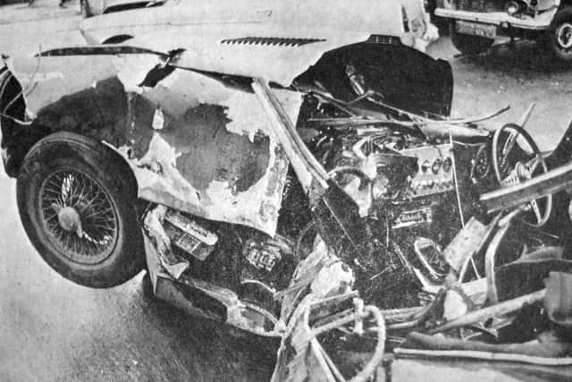 The car after the crash at Bradford Junciton, Southsea, which resulted in two passengers being anaesthetised before being released from the vehicle