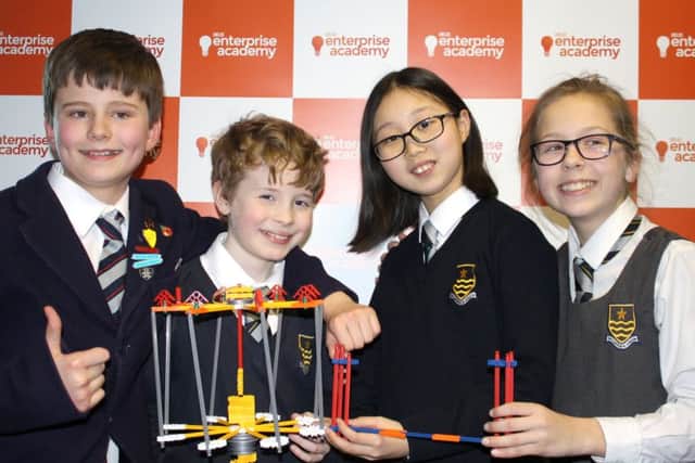 The winning team - from left: Oscar, Benjamin, Rain and Alex