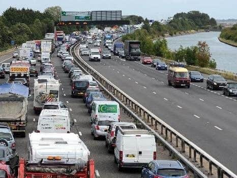 Drivers can expect delays of over half an hour