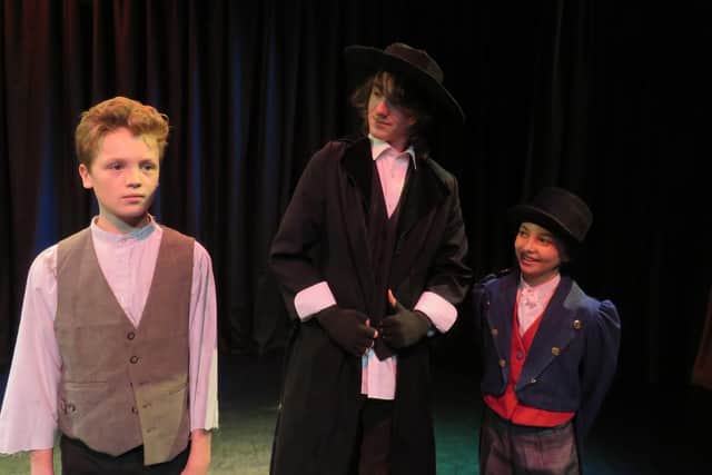 Oliver! by Petersfield School in rehearsal before showing at The New Theatre Royal
