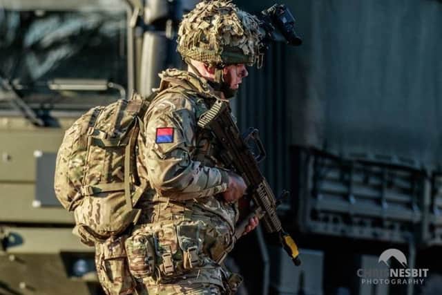 Luke Barker while on army duty
