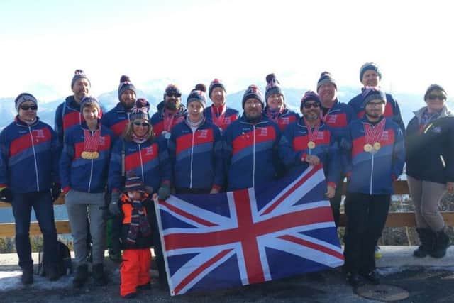 Sam Roonan, front right, with Team GB at the World Transplant Winter Games