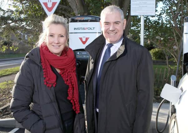 Caroline Dinenage MP and Tim Payne, CEO of Instavolt