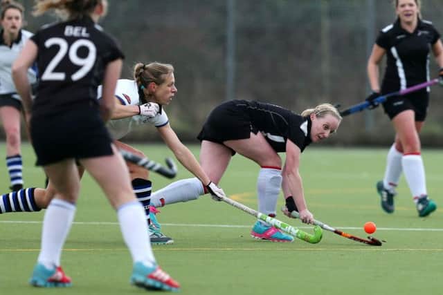 Hannah Oldham battles for the ball in Fareham Ladies' 2-1 victory over Southampton. Pictures: Chris Moorhouse