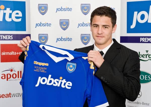 Ryan Williams arrives at Pompey in July 2010 Picture: Robin Jones