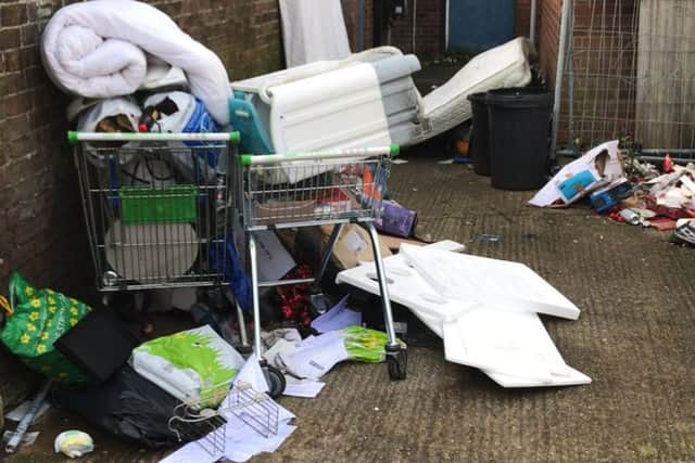 Fly-tipping in Harold Road. Picture: Andrew Pearce