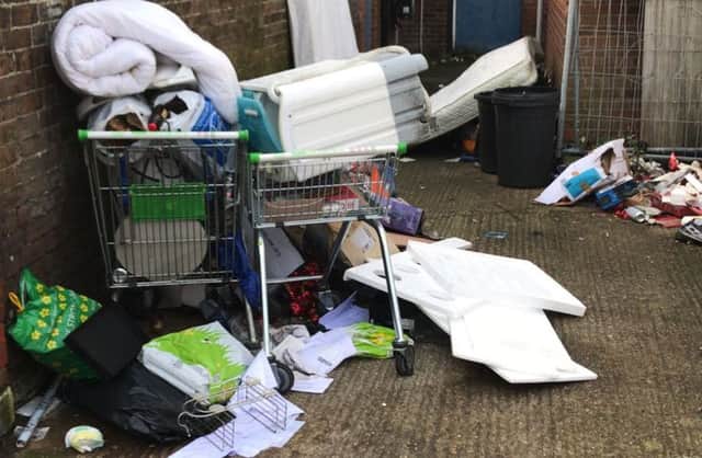 Fly-tipping in Harold Road. Picture: Andrew Pearce